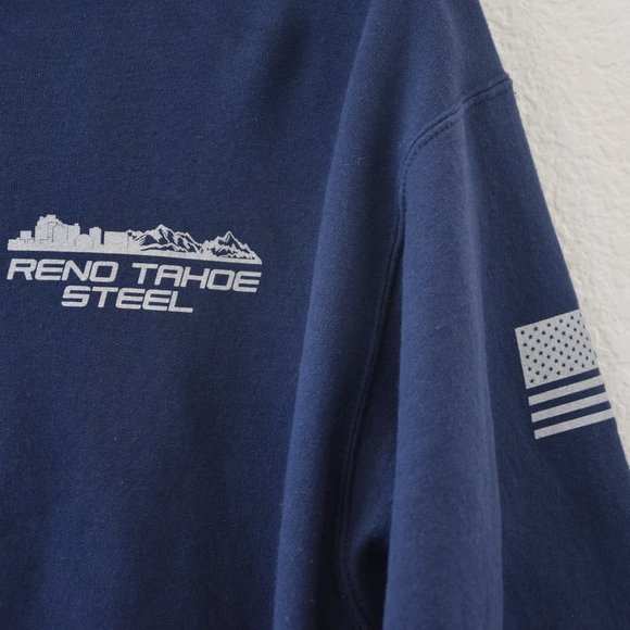 Men's Reno Tahoe Steel Hooded Zip-Up Navy Blue Sweatshirt Size L - Picture 5 of 11